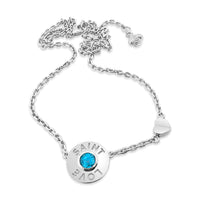 silver lifesaver necklace blue topaz