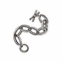 silver oval link toggle bracelet