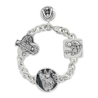 silver patron saints bracelet