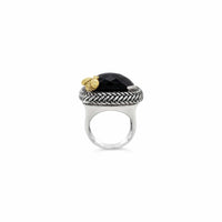 silver ring with black onyx