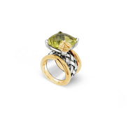 gold and silver ring with citrine stone