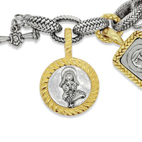 silver st rita pendant with gold