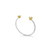 silver torque bracelet with gold  bees