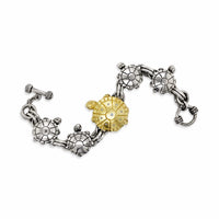silver turtle bracelet gold diamonds