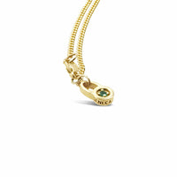18k gold small curb link necklace with seneca jewelry tsavorite charm