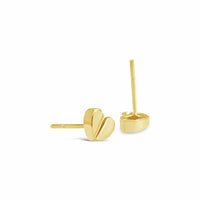 tiny 18k gold love heart earring studs