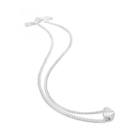 tiny heart necklace on thin chain in sterling silver