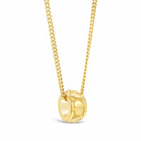 small heart rondelle pendant on chain 18k yellow gold