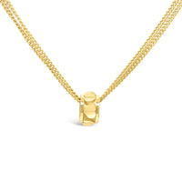 modern 18k gold small heart rondelle pendant for chain necklace