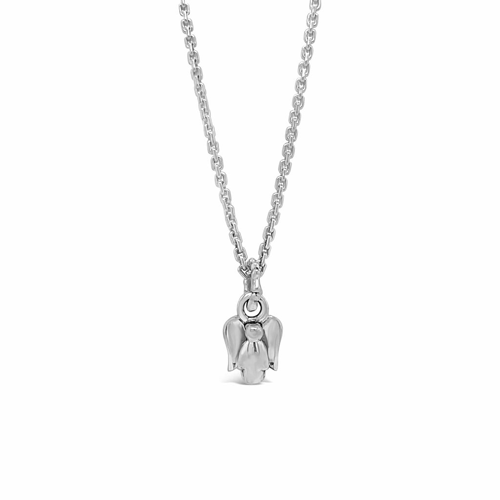 Sterling Silver Guardian Angel Pendant with Cross & CZ Accents - Catholic  Online Shopping