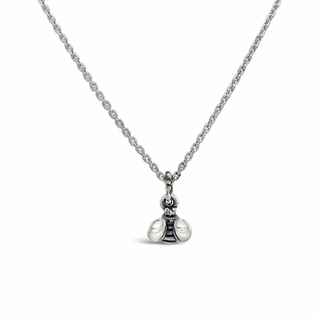 Tiny Bee Charms Necklace in Silver