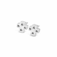 small cross earring studs