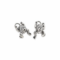 small frog earrings with diamonds