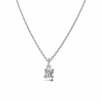 small frog pendant on chain silver