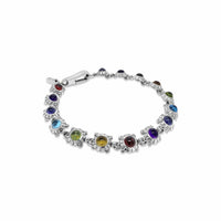 small turtle link bracelet with gemstones