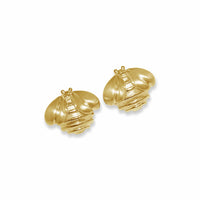 solid gold bumble bee earrings