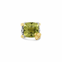 square citrine stone ring with gold