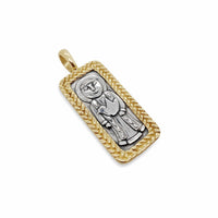 st. francis of assisi pendant gold bezel