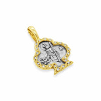 st. patrick medal with gold bezel