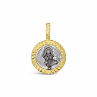 st. rita pendant with gold  bezel