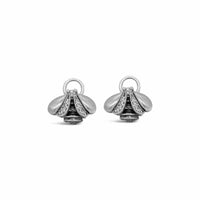 sterling silver diamond bee earrings