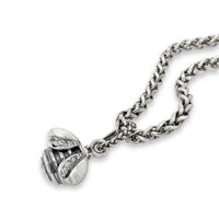 sterling silver honey bee pendant diamonds