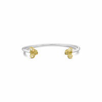 sterling silver torque bracelet with gold bees