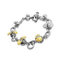 three diamond bee bracelet gold wings