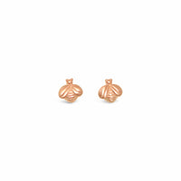 small rose gold bee earrings