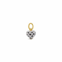 two tone silver and gold heart pendant for chain