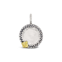 Large Silver Trenza Monogram Charm With Gold Bee